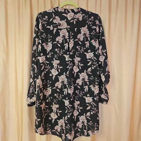 Forever 21 Floral Black and Pink Women's Dress - Picture 4 of 7